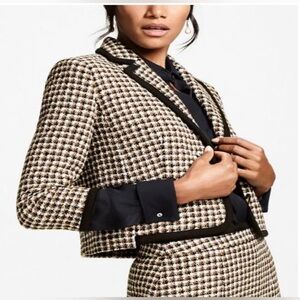 Brooks‎ Brothers Women's Tweed Cropped Houndstooth Jacket